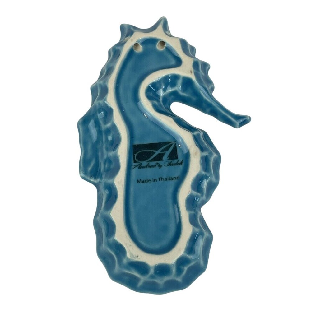 Vintage Andrea Sadek Blue Green Seahorse Porcelain Figurine Ornament Dish - Picture 4 of 6